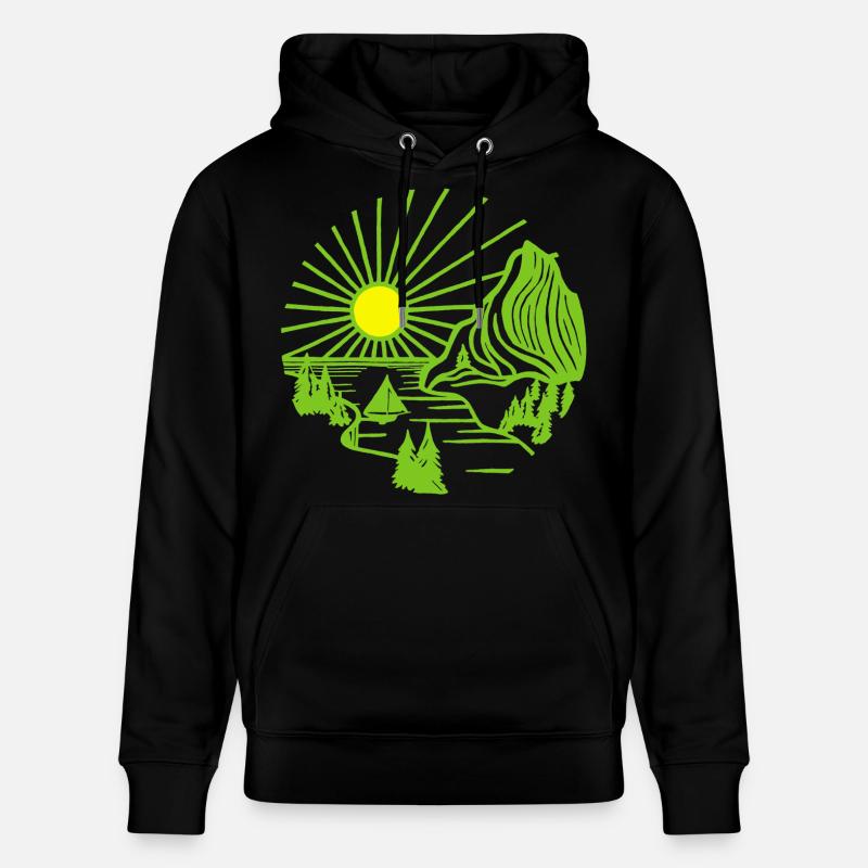 Paysage de vacances (vert) - Sweat à capuche bio CRUISER Stanley/Stella Unisexe - noir