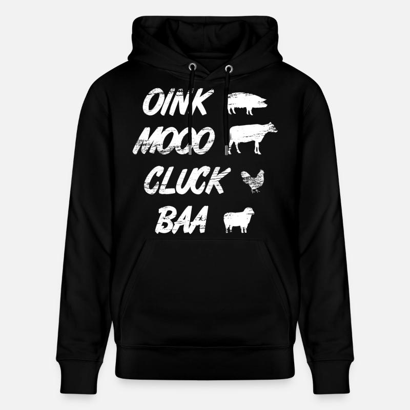 Oink Mooo Cluck Baa - Sweat à capuche bio CRUISER Stanley/Stella Unisexe - noir