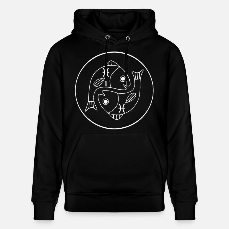 Signe du zodiaque poisson (blanc) - Sweat à capuche bio CRUISER Stanley/Stella Unisexe - noir