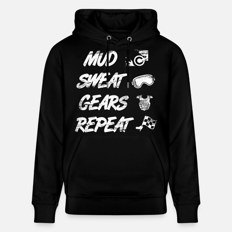 Mud Sweat Gears Repeat - Stanley/Stella Unisex Bio-Hoodie CRUISER  - Schwarz