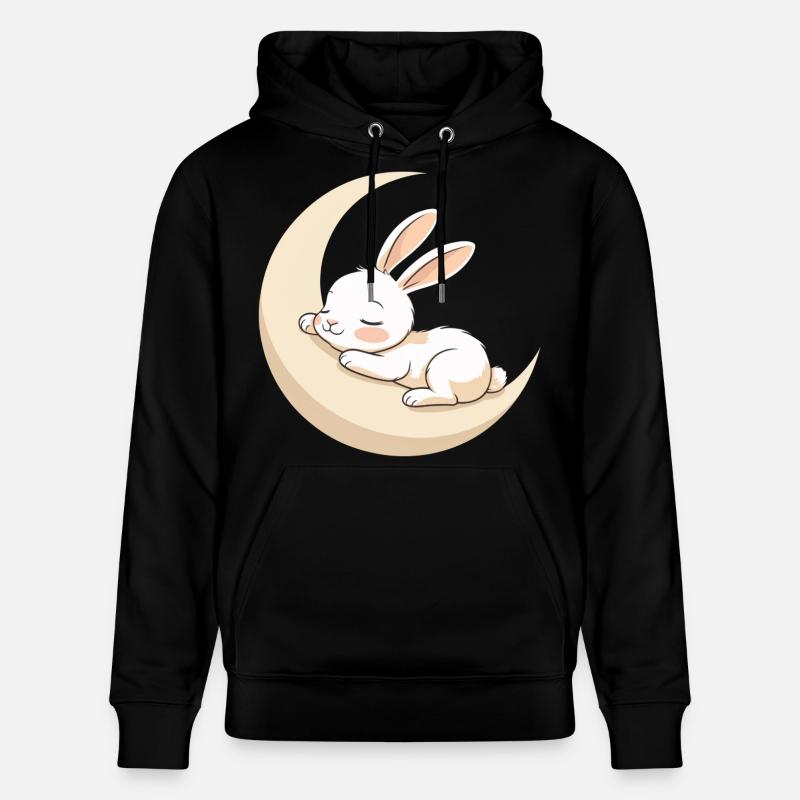 Rêve de lapin lunaire - Sweat à capuche bio CRUISER Stanley/Stella Unisexe - noir