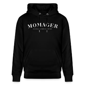 Momager Ich Schlafe, wenn ich tot bin. - Stanley/Stella Unisex Bio-Hoodie CRUISER  - Schwarz - Vorne - Alina (178cm) & Michal (187cm)