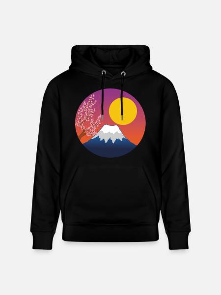 Mount Fuji manga - Stanley/Stella CRUISER Unisex Organic Hoodie - black