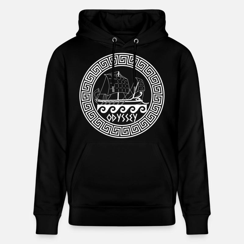 Symbole d'un bateau grec blanc - Sweat à capuche bio CRUISER Stanley/Stella Unisexe - noir