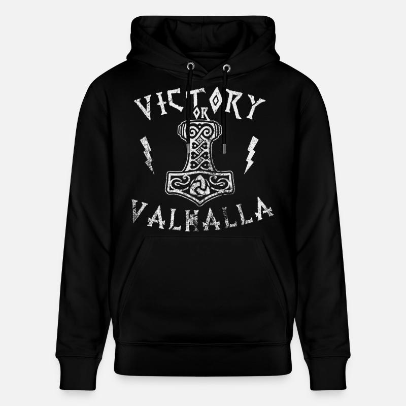 Victoire ou Valhalla - Sweat à capuche bio CRUISER Stanley/Stella Unisexe - noir