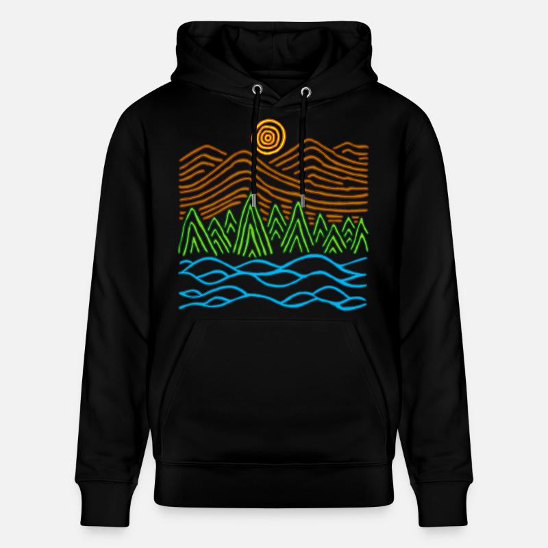 Paysage étrange - Sweat à capuche bio CRUISER Stanley/Stella Unisexe - noir