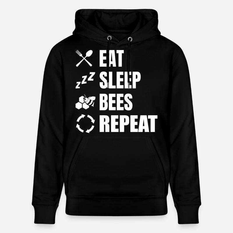 Eating, sleeping, beekeeping, repeating - Stanley/Stella CRUISER Unisex Organic Hoodie - black