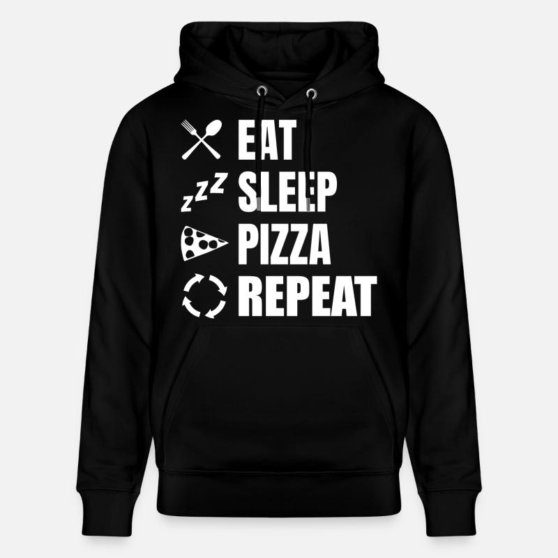 Manger Dormir Pizza Répéter - Sweat à capuche bio CRUISER Stanley/Stella Unisexe - noir