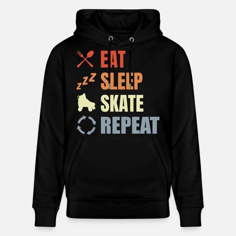 Manger Dormir Patiner Répéter - Sweat à capuche bio CRUISER Stanley/Stella Unisexe - noir