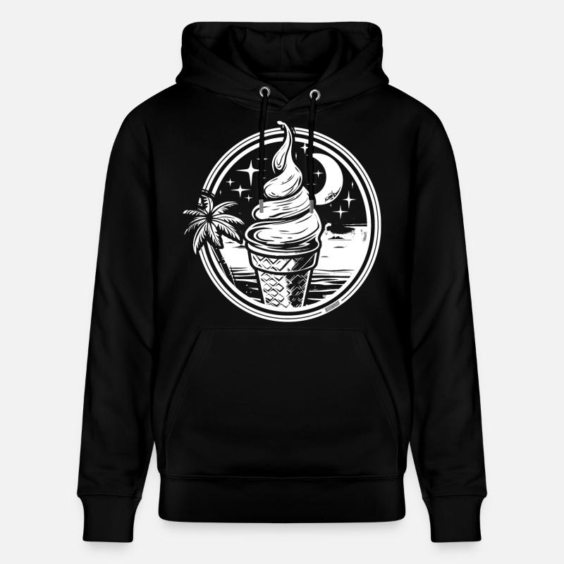 Dessin de crème glacée - Sweat à capuche bio CRUISER Stanley/Stella Unisexe - noir