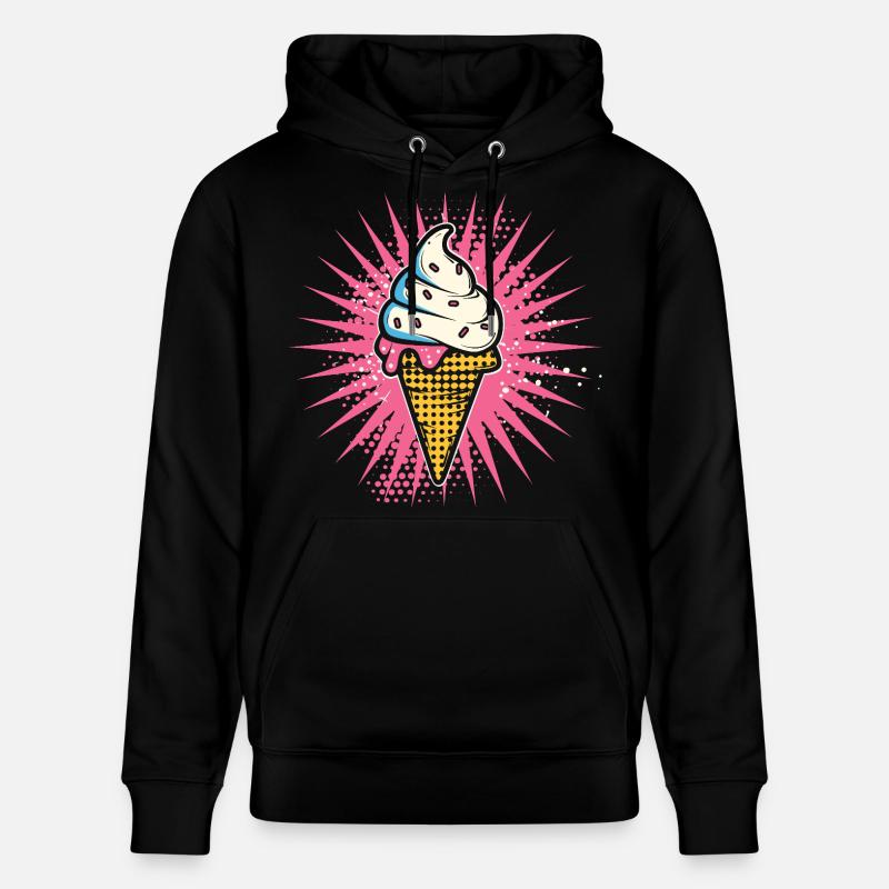 Glace Dessin animé Look - Sweat à capuche bio CRUISER Stanley/Stella Unisexe - noir