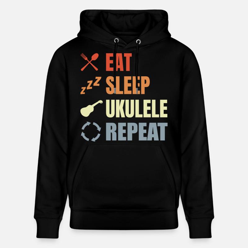 Manger dormir ukulélé répéter - Sweat à capuche bio CRUISER Stanley/Stella Unisexe - noir