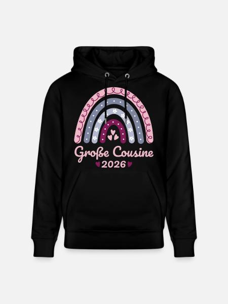 Große Cousine 2026 Regenbogen - Stanley/Stella Unisex Bio-Hoodie CRUISER - Schwarz