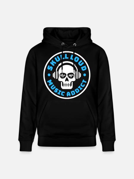 Crâne Skull Loud – Music Addict - Stanley/Stella CRUISER Unisex Organic Hoodie - black