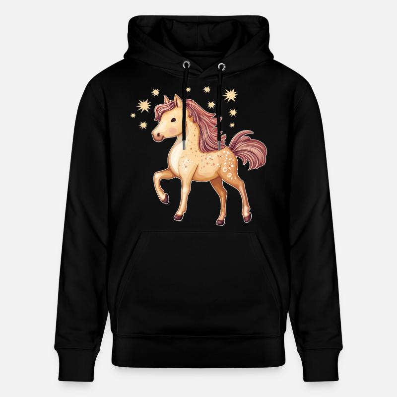 Cheval mignon avec des étoiles - Sweat à capuche bio CRUISER Stanley/Stella Unisexe - noir