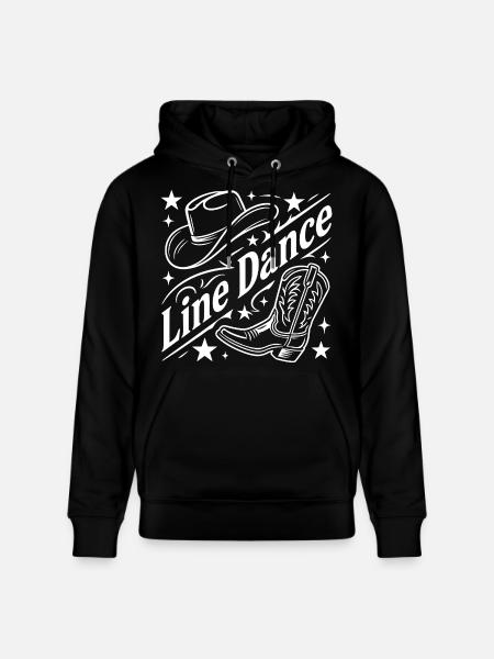 Line Dance Cowboy Flair - Stanley/Stella CRUISER Unisex Organic Hoodie - black