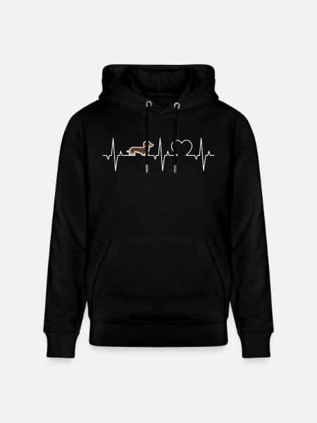 Gravhund Hjerteslag EKG Gravhund Hjertepuls Gravhund - Stanley/Stella CRUISER økologisk unisex-hoodie - sort