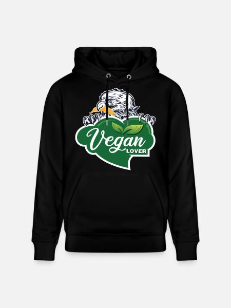 Vegan Lover Eagle Graphic - Stanley/Stella CRUISER Unisex Organic Hoodie - black