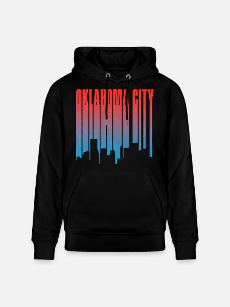 Oklahoma City Skyline Gradient - Stanley/Stella CRUISER Unisex Organic Hoodie - black