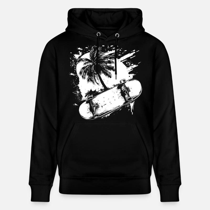 Dessin de skateboard - Sweat à capuche bio CRUISER Stanley/Stella Unisexe - noir