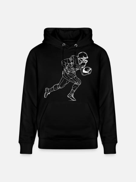 Football Player Drawing - Stanley/Stella CRUISER Unisex Organic Hoodie - black