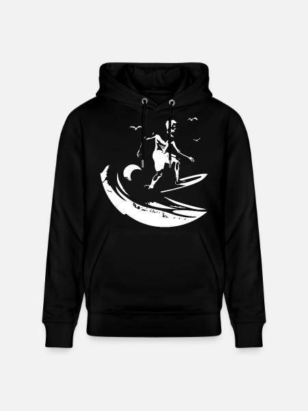 Surfing Drawing - Stanley/Stella CRUISER Unisex Organic Hoodie - black
