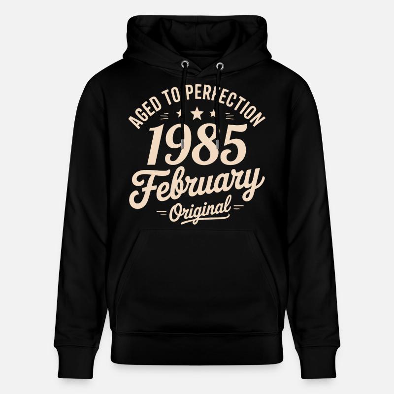 Février 1985 - February 1985 - Sweat à capuche bio CRUISER Stanley/Stella Unisexe - noir