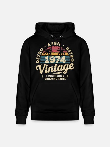 Avril 1974 - April 1974 - Stanley/Stella CRUISER Unisex Organic Hoodie - black