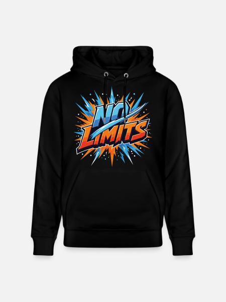 No Limits Motivation Sports Gaming Saying Design - Stanley/Stella CRUISER Unisex Organic Hoodie - black