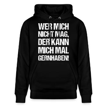 Wer mich nicht mag der kann mich mal gernhaben - Stanley/Stella Unisex Bio-Hoodie CRUISER  - Schwarz - Vorne - Alina (178cm) & Michal (187cm)