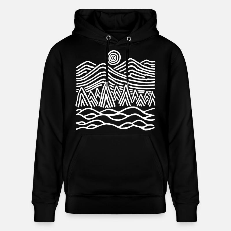 Paysage blanc étrange - Sweat à capuche bio CRUISER Stanley/Stella Unisexe - noir