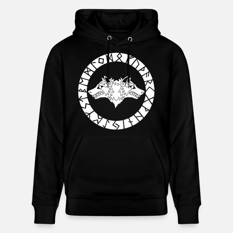 Wikingerwolf mit zwei Köpfen - Stanley/Stella Unisex Bio-Hoodie CRUISER - Schwarz