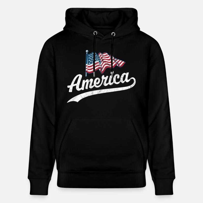 Drapeau de l’Amérique - Sweat à capuche bio CRUISER Stanley/Stella Unisexe - noir