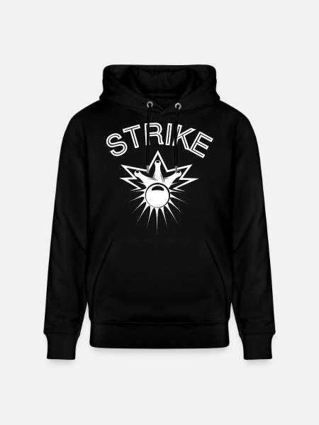 bowling, bowling fan, strike - Stanley/Stella CRUISER Unisex Organic Hoodie - black