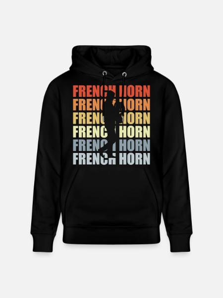 Retro Horn - Stanley/Stella CRUISER Unisex Organic Hoodie - black