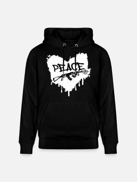 Peace Gun Blossoms Graffiti - Stanley/Stella CRUISER Unisex Organic Hoodie - black