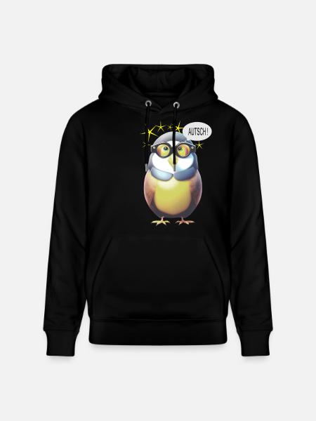Lustiger Vogel mit Brille - Stanley/Stella Unisex Bio-Hoodie CRUISER  - Schwarz