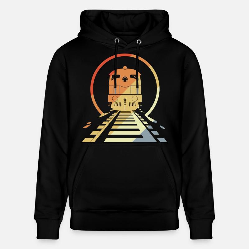 Chemin de fer rétro - Sweat à capuche bio CRUISER Stanley/Stella Unisexe - noir