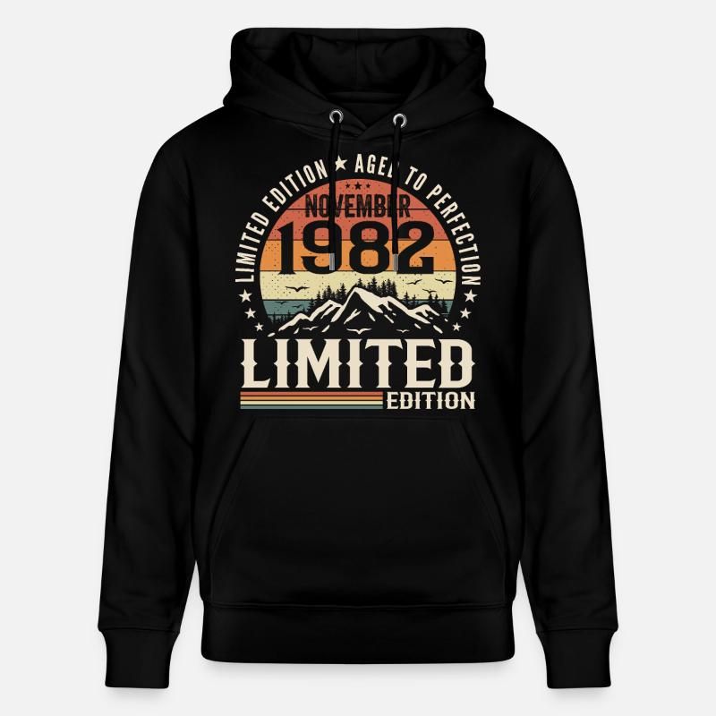 November 1982 Einzigartiges Retro-Jubiläum - Stanley/Stella Unisex Bio-Hoodie CRUISER  - Schwarz