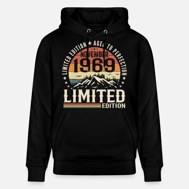 Novembre 1969 Anniversaire Rétro Unique - Sweat à capuche bio CRUISER Stanley/Stella Unisexe - noir