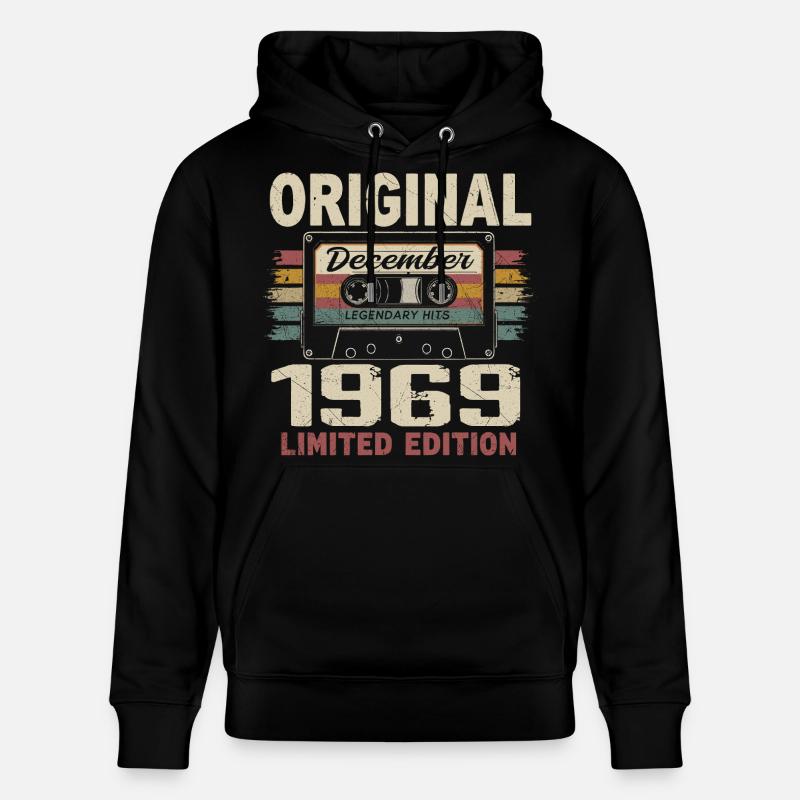 Cadeau D'anniversaire Décembre 1969 - Sweat à capuche bio CRUISER Stanley/Stella Unisexe - noir