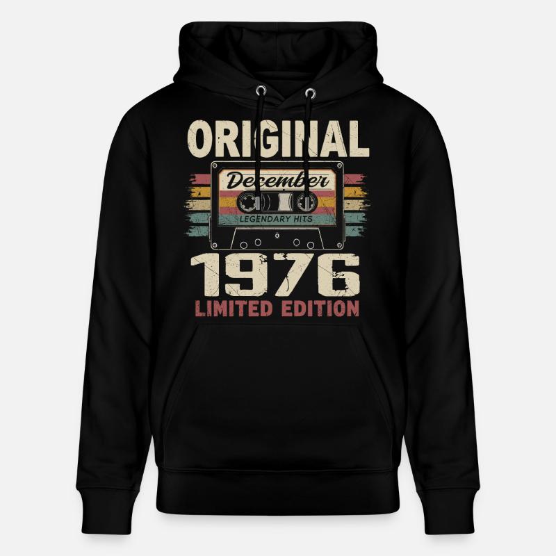 Cadeau D'anniversaire Décembre 1976 - Sweat à capuche bio CRUISER Stanley/Stella Unisexe - noir