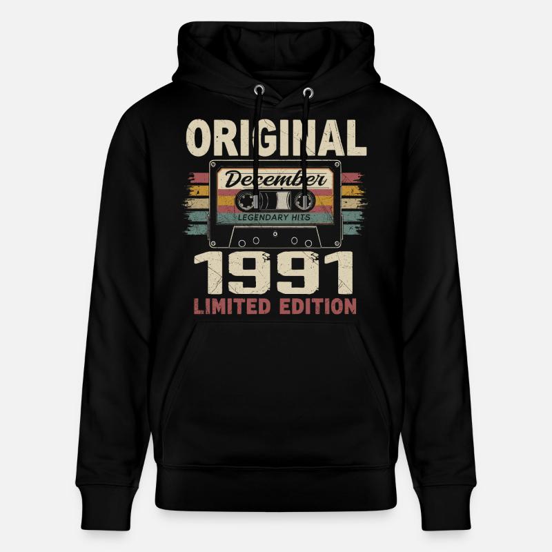 Cadeau D'anniversaire Décembre 1991 - Sweat à capuche bio CRUISER Stanley/Stella Unisexe - noir
