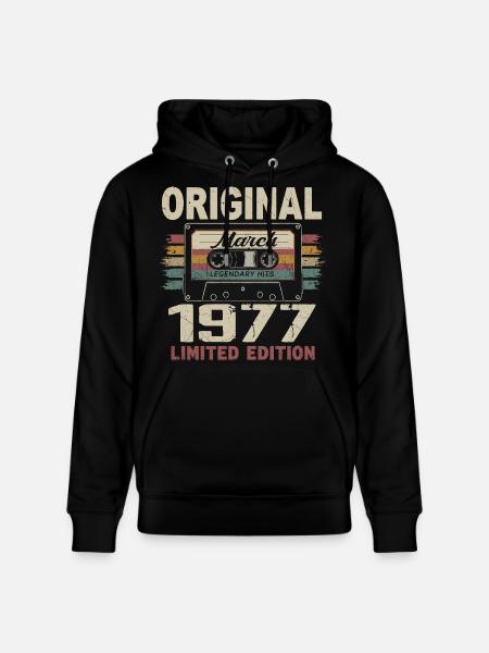 March 1977 Vintage March 1977 - Stanley/Stella CRUISER Unisex Organic Hoodie - black