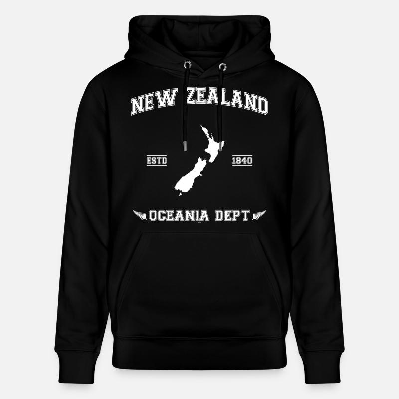 New Zealand map - Sweat à capuche bio CRUISER Stanley/Stella Unisexe - noir