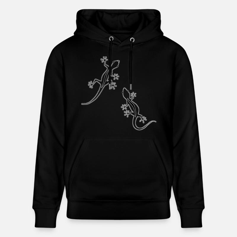 Deux Lézards (noir et blanc) - Sweat à capuche bio CRUISER Stanley/Stella Unisexe - noir