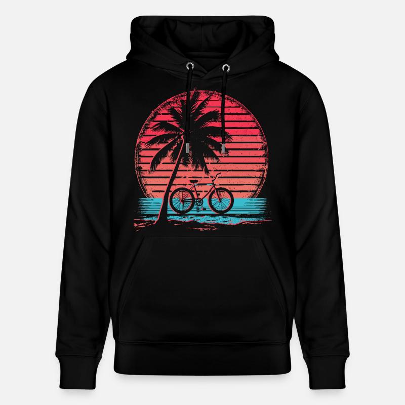 Vélo Synthwave - Sweat à capuche bio CRUISER Stanley/Stella Unisexe - noir