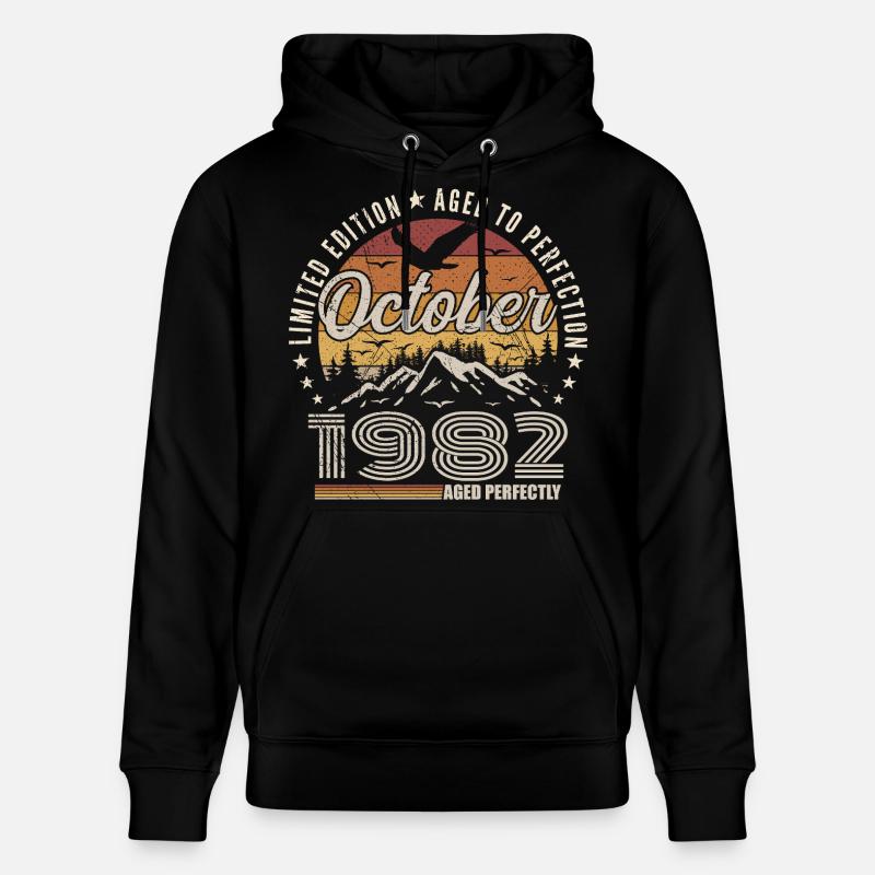 Octobre 1992 Cadeau Anniversaire - Octobre 1992 - Sweat à capuche bio CRUISER Stanley/Stella Unisexe - noir