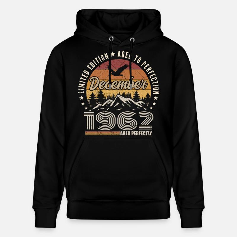 Dezember 1962 Originalausgabe Dezember-Geschenk - Stanley/Stella Unisex Bio-Hoodie CRUISER  - Schwarz