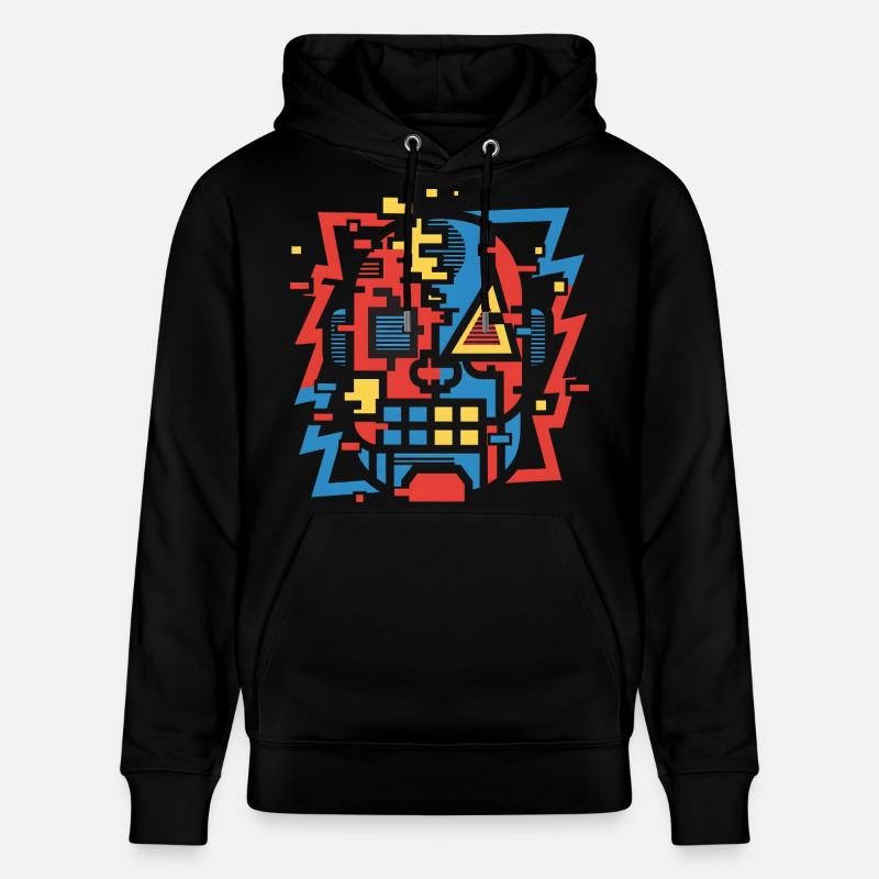 Face de bug abstraite - Sweat à capuche bio CRUISER Stanley/Stella Unisexe - noir